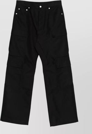 Rick Owens cotton blend wide leg cargo trousers