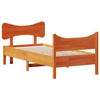 Berkfield Home Beautiful Bed Frame Frame Wax Brown 75x190 cm Small Single Solid