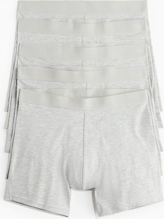 H&M 5er-Pack Halblange Trunks mit Lycra - Grau
