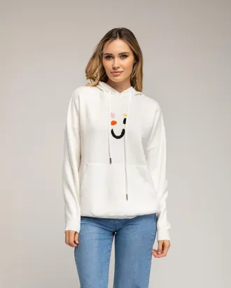 Tantra Gebreide hoodie met een grafisch detail op de voorkant en de rug