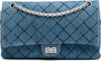 Chanel Pre-owned Womens Reissue 2.55 Quilted Denim Double Flap 226 - Blue Textile - One Size
