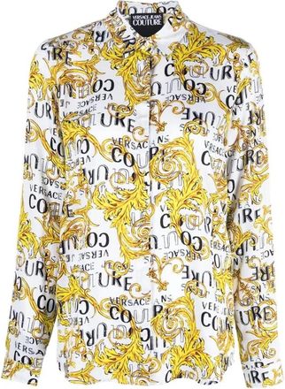 Versace Jeans Couture Witte Logo Couture Overhemd met Lange Mouwen - Dames - Overhemden - Veelkleurig - XS - Overhemden