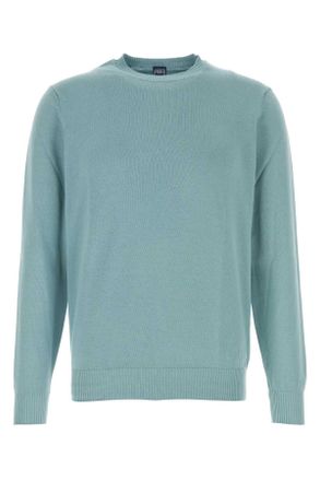 Fedeli Light Blue Cotton Sweater