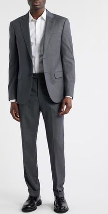 Emporio Armani Grey Nailhed Virgin Wool Suit in Graphite at Nordstrom, Size 38 Us
