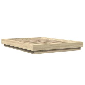 Berkfield Home Modern Bed Frame without Mattress Sonoma Oak 120x190 cm Small Double in Light Brown
