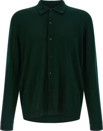 Roberto Collina Green Wool Cardigan