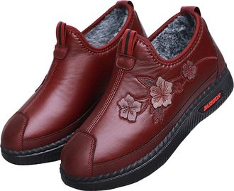 Generic Ankle Boots for Women Walking Boots Side Zipper Booties for Women Ankle Booties Short Single Shoes Ladies Casual Shoes Leather Size 6 (Red, 4.5)