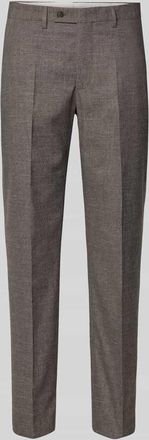 Christian Berg Slim Fit Anzughose mit B&uuml;gelfalten in Dunkelbraun, Gr&ouml;&szlig;e 102