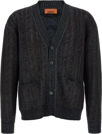 Missoni Blue Viscose Mens Cardigan