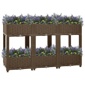 Berkfield Home Raised Bed 120x40x71 cm Polypropylene in Brown | Size: 120 x 40 x 71 cm