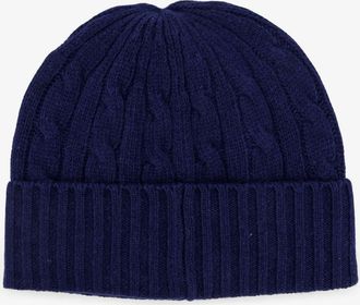 Polo Ralph Lauren Mens Beanie Hat Wool-Blend Blue