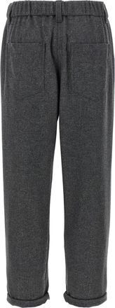 Brunello Cucinelli Womens Gray Virgin Wool Casual Pants