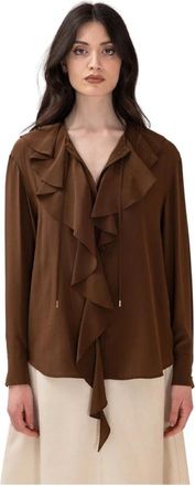 Max Mara Mstepica Blouse - Dames - Blouses - Bruin - L - Overhemden