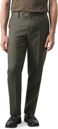 Mango Amalfi Slim Fit Suit Trousers in Khaki Green at Nordstrom, Size 34