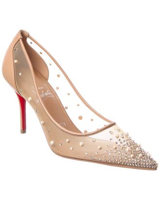 Christian Louboutin Miss Z Degrastrass Perla 76 Mesh & Leather Pump