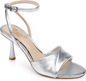 Badgley Mischka Kaia Ankle Strap Sandal in Silverleat at Nordstrom Rack, Size 6.5