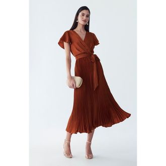 Willa Faye Midi Dress in Copper at Nordstrom, Size 14