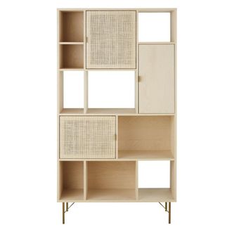 Maisons du monde Librer&iacute;a asim&eacute;trica con 3 puertas de rejilla de rat&aacute;n
