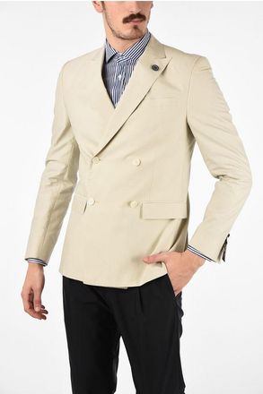 Corneliani CC COLLECTION silk and Cotton peak lapel double-breasted RES size 50