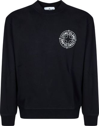 Stone Island Black White Circular Logos Sweatshirt