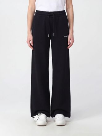 Off-white Wide-Leg Cotton Jogging Trousers with Logo