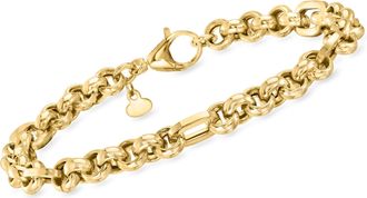 Ross-Simons Italian 6mm 10kt Yellow Gold Rolo-Link Bracelet