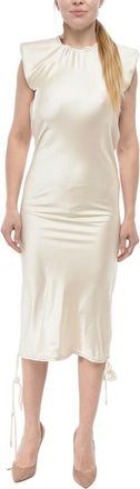 The Attico White Round Neck Midi Dress