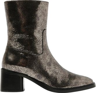 VIA VAI Zoey Cade Enkelboots - Dames - Laarzen met Hak - Grijs - 38 EU - Leer - Schoenen