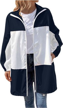 Generic Womens Raincoats Portable Unisex Waterproof Jacket Ladies Packable Functional Coat Lightweight Outdoor for Outdoors,Camping,Music Festival Navy