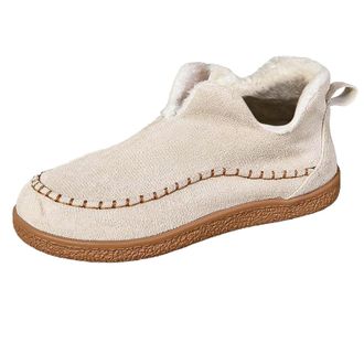 Generic Winter Shoes For Women Uk Warm Plush Embroidered Slip On Flat Sneakers Cozy Comfortable Everyday Casual Footwear For Fall And Winter Seasons(D-Beige,1