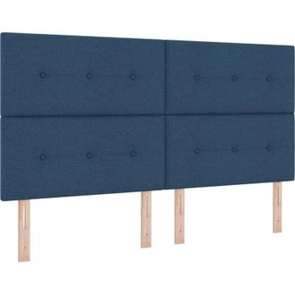 vidaXL vidaXL Box Spring Bed with Mattress Blue 180x200 cm Fabric