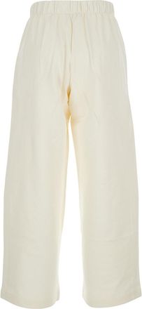 Max Mara Womens White Cotton And Silk Blend Pants Trousers