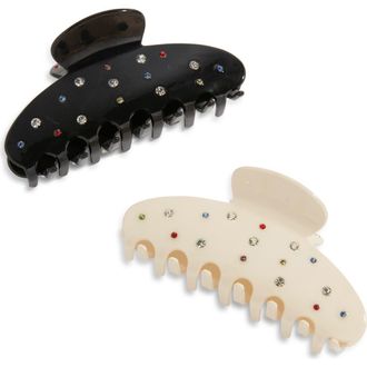 Chelsea28 Confetti Assorted 2-Pack Claw Clips in Black- White at Nordstrom