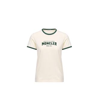 Moncler Moncler Flock Logo Jersey T-shirt, Women, White, Size: Xl