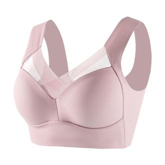 Generic Wmbra Posture Correcting Bra for Older Women UK Summer Wireless Push Up Crossover Bras Ladies Full Back Cover Plus Size Bras Breathable Everyday Comfo