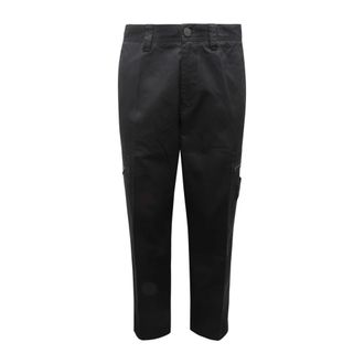 Stone Island Slim-fit Trousers, male, Black, Size: W30 Ghost Regular Cargo Pants