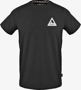 Aquascutum Mens Crew Neck Short Sleeve Regular Fit T-Shirt - Black - Size: 2X large