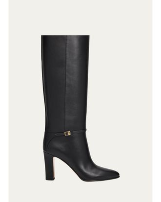 Valentino Garavani 85mm Pattie Leather Knee-High Boots