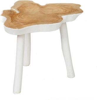 Bazar Bizar Mesa auxiliar natural blanco 45x40 cm