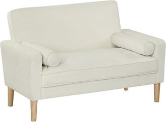 HOMCOM Homcom - sof&aacute; de 2 plazas tapizado en terciopelo sof&aacute; de sal&oacute;n de 130 cm con asiento capiton&eacute; y patas de madera para espacios peque&ntilde;os dormitorio