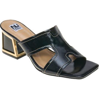 Ninety Union Bright Block Heel Slide Sandal in Black at Nordstrom Rack, Size 12