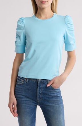 Walter Baker Skippy Ruched Sleeve T-Shirt in Light Blue at Nordstrom Rack, Size X-Large