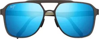 Maui Jim Blue Hawaii 59mm Polarized Aviator Sunglasses in Grey at Nordstrom