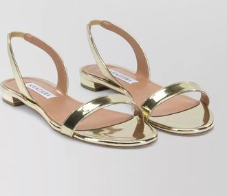Aquazzura so nude flat metallic open toe sandals