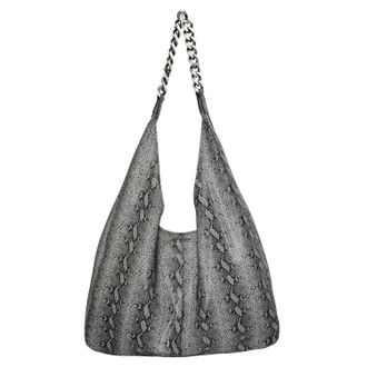Streets Ahead Womens Leather Chain Detail Hobo Bag In Silver Camo