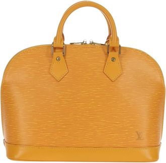 Louis Vuitton Alma Handbag Epi Leather Yellow Leather Handbag (Pre-Owned)