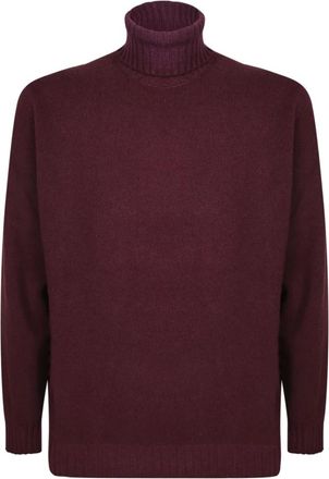 Dell'Oglio Trui met hoge hals - Heren - Coltruien - Rood - XL - Wol - Truien & Vesten