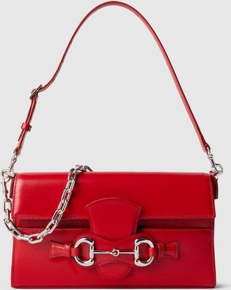 Gucci Horsebit Ristretto Medium Shoulder Bag, Red, Leather