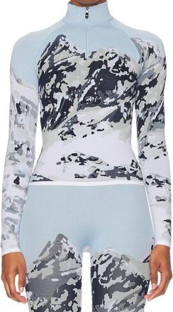 Perfect Moment Landscape 1/4 Zip Baselayer Top In Dede Ski Print