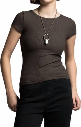 Thread & Cloth Charlene Ribbed Top In Espresso